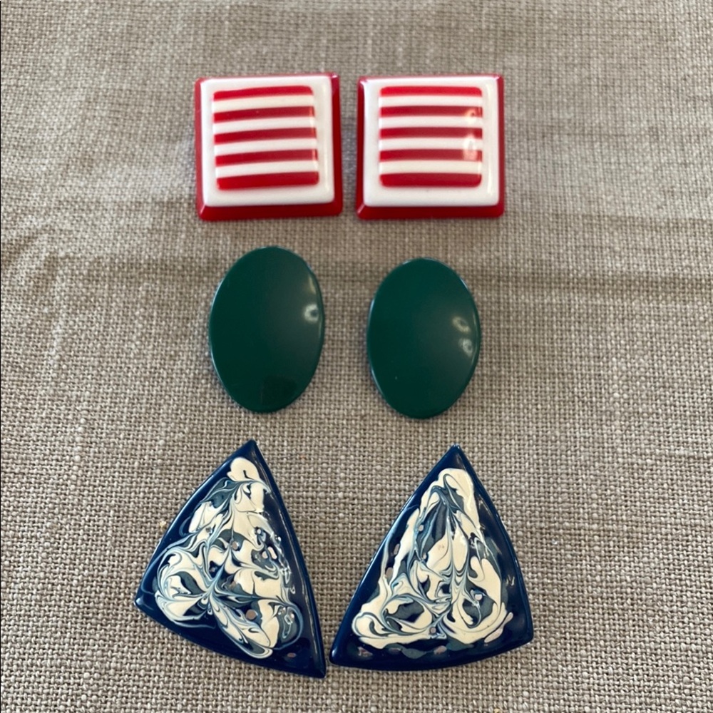 Vintage Earring lot with Geometric and Swirl Designs